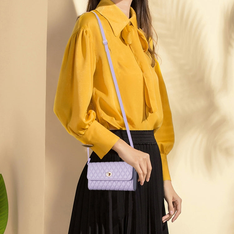 Crossbody PU Horizontal BFB02 Shoulder Bag(Purple) by bashfashion