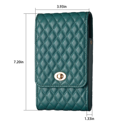 Crossbody PU Vertical BFB01 Shoulder Phone Bag(Green) by bashfashion