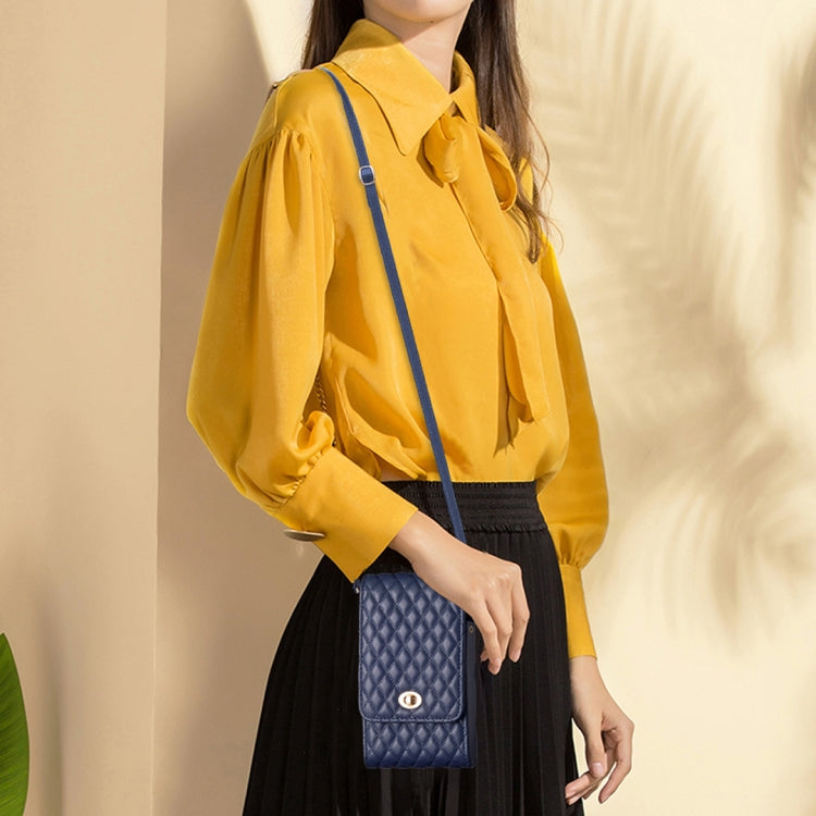 Crossbody PU Vertical BFB01 Shoulder Phone Bag(Dark Blue) by bashfashion