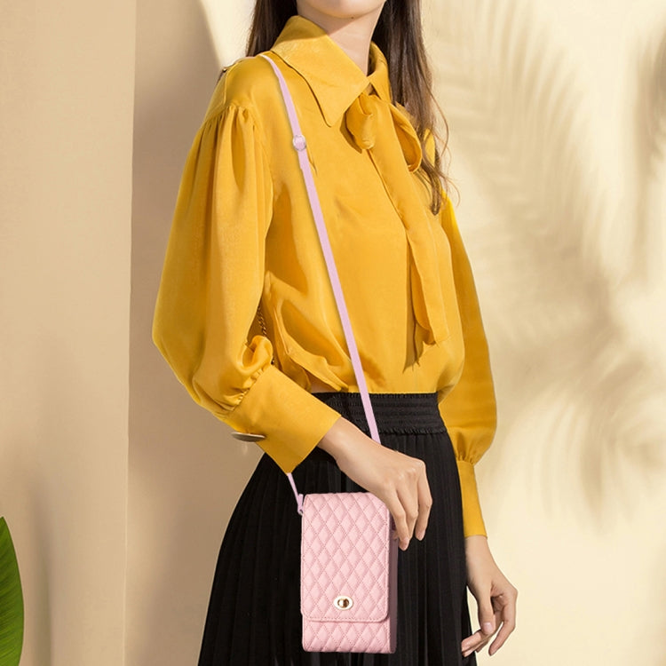 Crossbody PU Vertical BFB01 Shoulder Phone Bag(Pink) by bashfashion