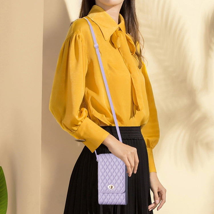 Crossbody PU Vertical BFB01 Shoulder Phone Bag(Purple) by bashfashion