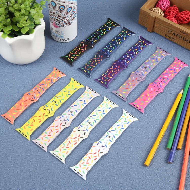 Rainbow Raindrops Silicone Watch Band For Apple Watch Ultra 49mm(White) by bashfashion
