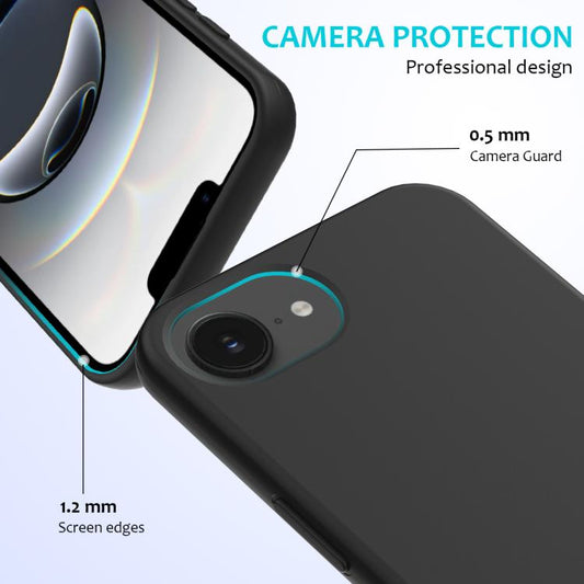 For iPhone 16e Solid Color Silicone Phone Case(Black) by bashfashion