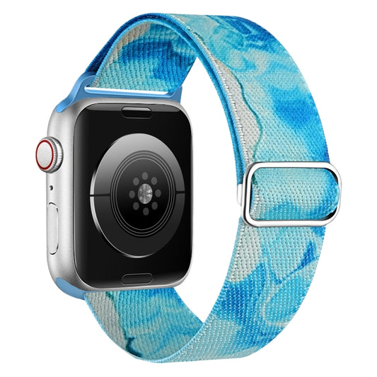 For Apple Watch Ultra 49mm Painted Pattern Nylon Replacement Watch Band(Ocean Blue) by bashfashion