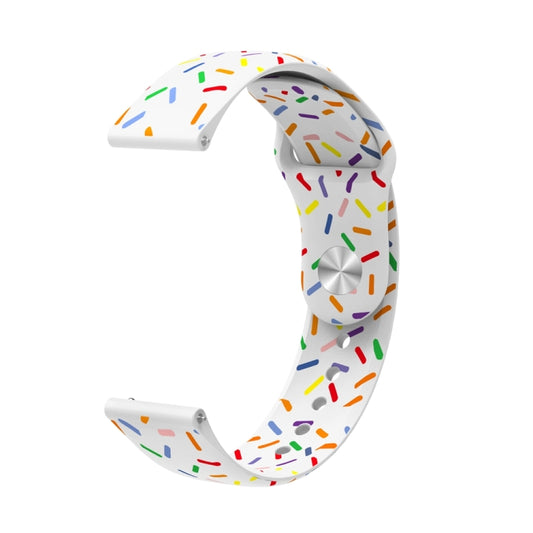 20mm Universal Reverse Buckle Colorful Oval Dot Pattern Silicone Watch Band(White) by bashfashion