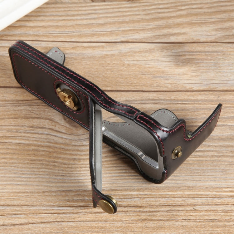 For Canon EOS R50 1/4 inch Thread PU Leather Camera Half Case Base(Black) by bashfashion