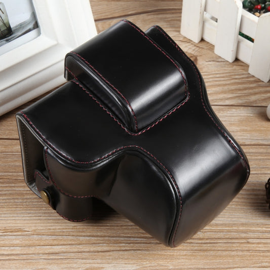 For Canon EOS R50 Full Body Magnetic Leather Camera Case Bag with Strap, Deluxe Edition(Black) by bashfashion