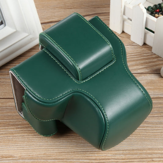 For Canon EOS R50 Full Body Magnetic Leather Camera Case Bag with Strap, Regular Edition(Green) by bashfashion