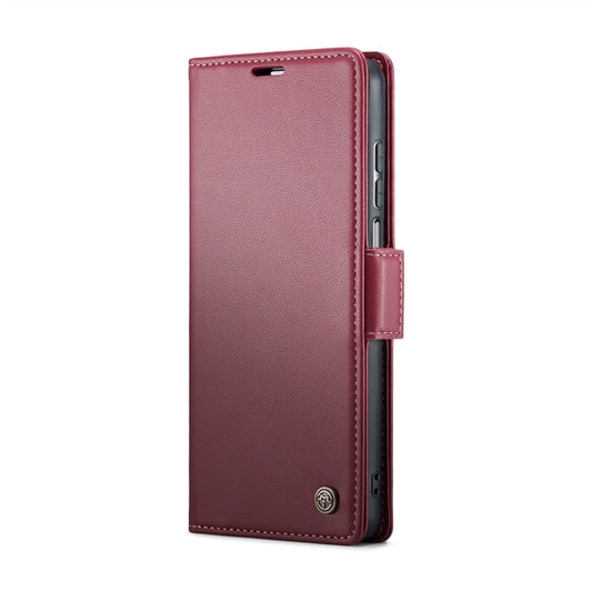 For Motorola Moto G Stylus 5G 2023 CaseMe 023 Butterfly Buckle Litchi Texture RFID Anti-theft Leather Phone Case(Wine Red) by CaseMe