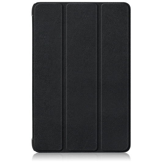 For Samsung Galaxy Tab S9+ Custer Pure Color 3-Fold Holder Smart Leather Tablet Case(Black) by bashfashion