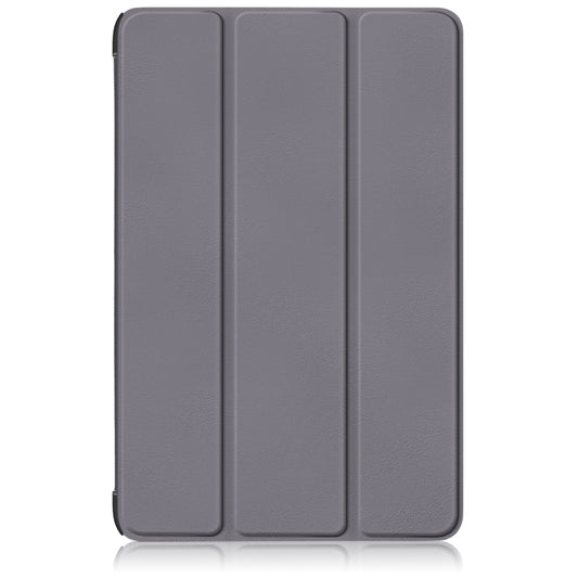 For Samsung Galaxy Tab S9+ Custer Pure Color 3-Fold Holder Smart Leather Tablet Case(Grey) by bashfashion