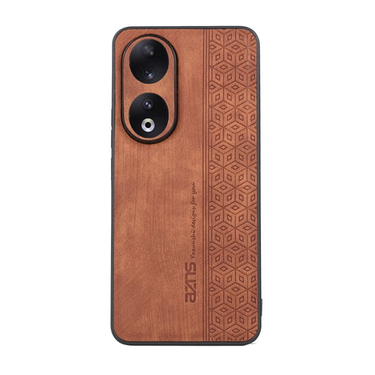 For Honor 90 AZNS 3D Embossed Skin Feel Phone Case(Brown) by AZNS
