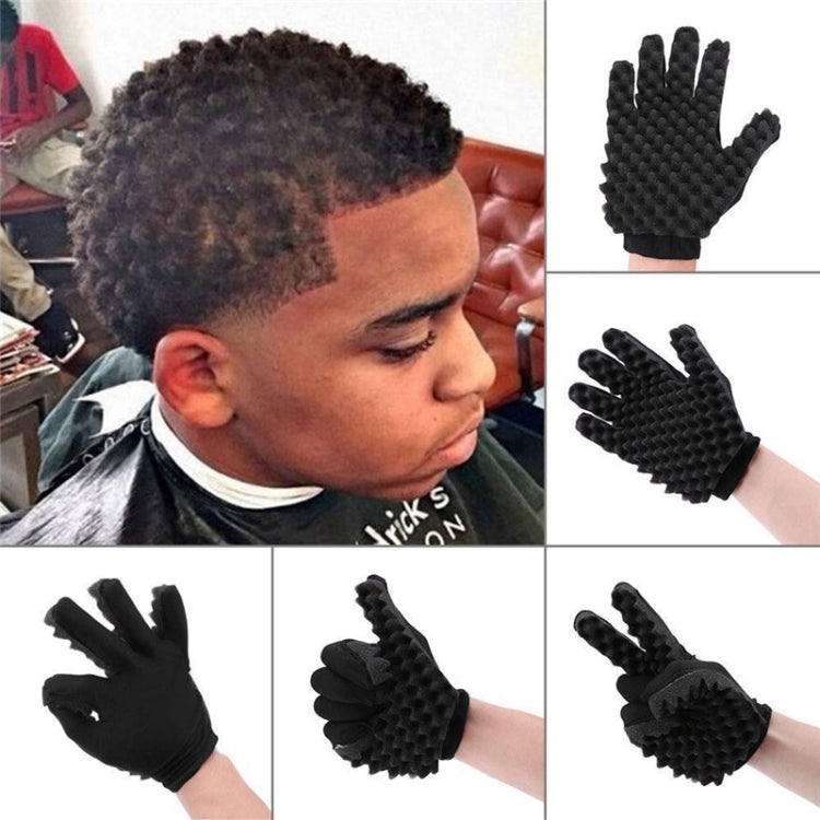 Single Sponge Wipe Black Hair Styling Gloves(Double-Sided) by bashfashion