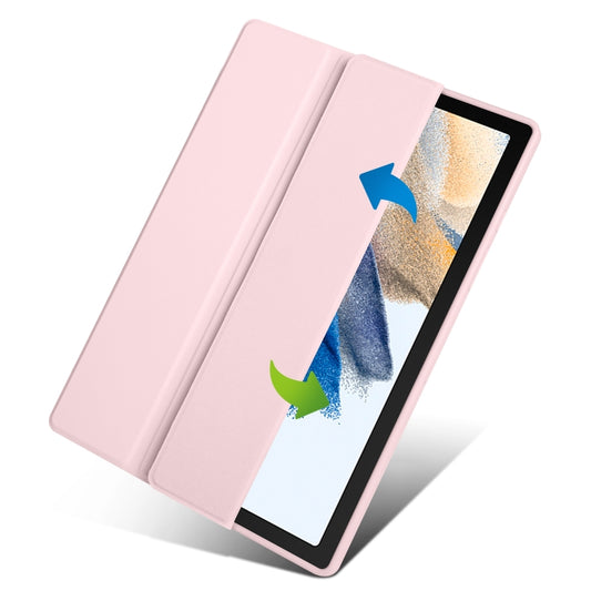 For Samsung Galaxy Tab A8 3-folding Acrylic Smart Leather Tablet Case(Pink) by bashfashion