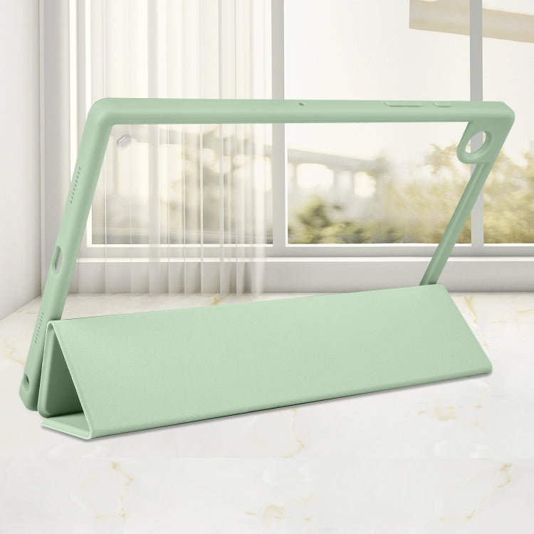 For Samsung Galaxy Tab A8 3-folding Acrylic Smart Leather Tablet Case(Green) by bashfashion