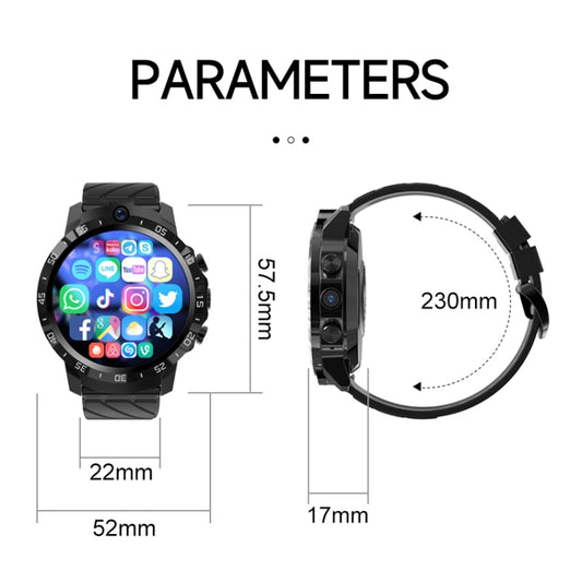 MT27 4G+64G 1.6 inch IP67 Waterproof 4G Android 8.1 Smart Watch Support Heart Rate / GPS, Type:Leather Band by bashfashion