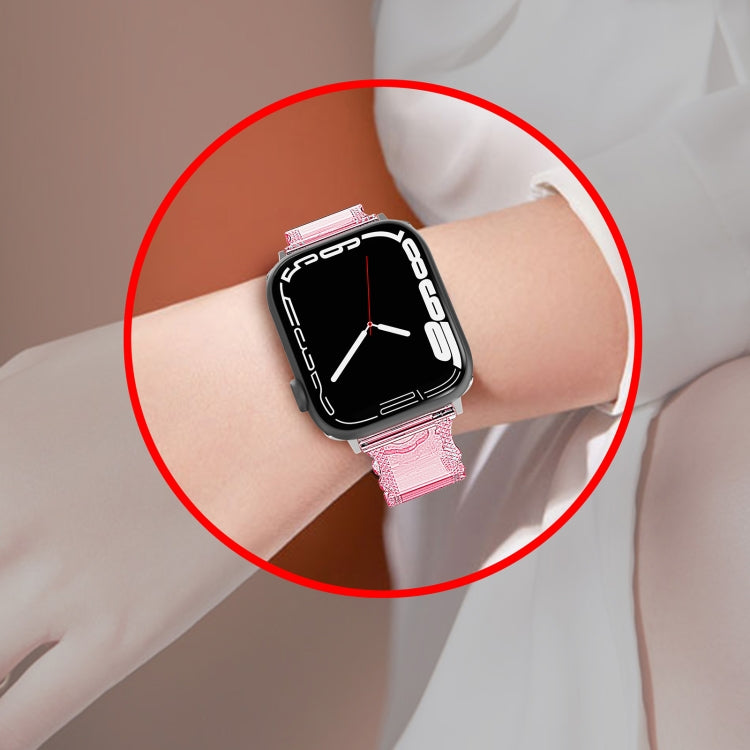 For Apple Watch Series 10 46mm Diamond Texture Lace Clear TPU Watch Band(Black) by bashfashion
