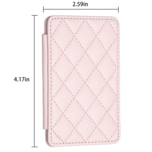 BFK05 Rhombus Pattern Card Bag Mobile Phone Back Sticker(Pink) by bashfashion