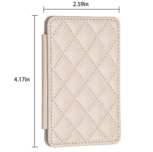 BFK05 Rhombus Pattern Card Bag Mobile Phone Back Sticker(Beige) by bashfashion