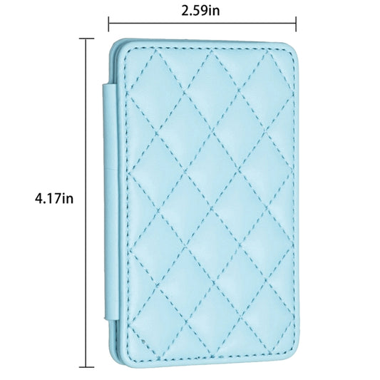 BFK05 Rhombus Pattern Card Bag Mobile Phone Back Sticker(Blue) by bashfashion