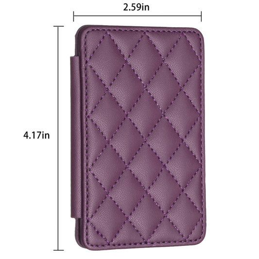 BFK05 Rhombus Pattern Card Bag Mobile Phone Back Sticker(Purple) by bashfashion