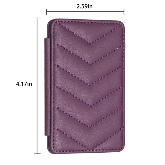 BFK02 Wave Pattern Card Bag Mobile Phone Back Sticker(Dark Purple) by bashfashion