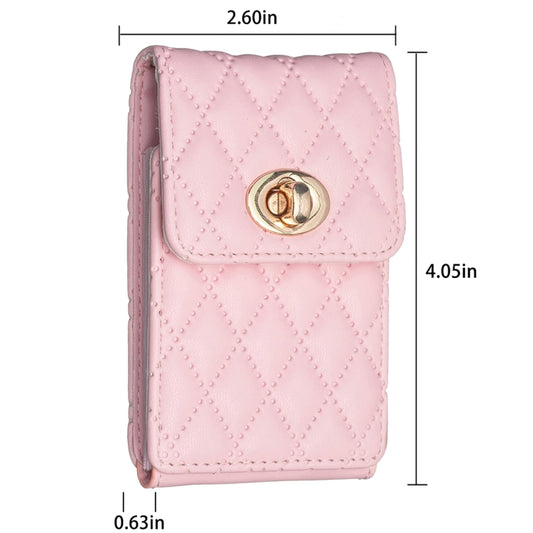 BFK07 Metal Buckle Vertical Card Bag Mobile Phone Back Sticker(Pink) by bashfashion