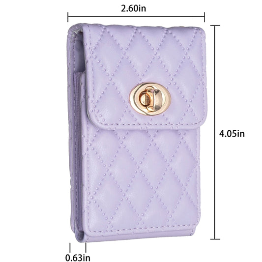 BFK07 Metal Buckle Vertical Card Bag Mobile Phone Back Sticker(Purple) by bashfashion