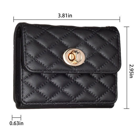 BFK09 Metal Buckle Horizontal Card Bag Mobile Phone Back Sticker(Black) by bashfashion