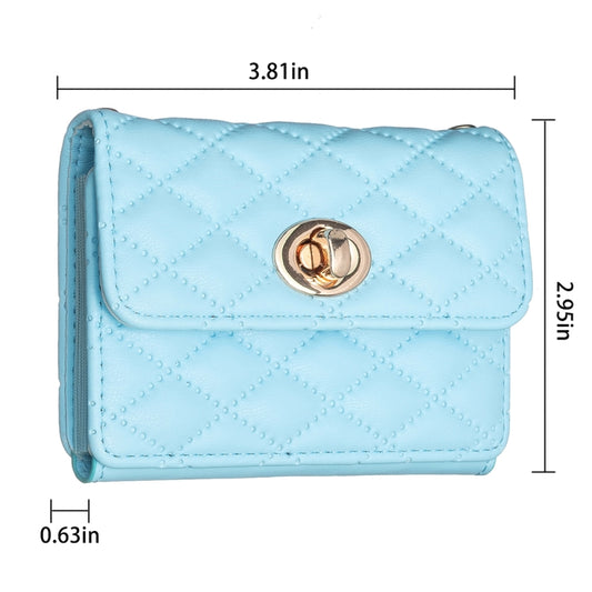 BFK09 Metal Buckle Horizontal Card Bag Mobile Phone Back Sticker(Blue) by bashfashion