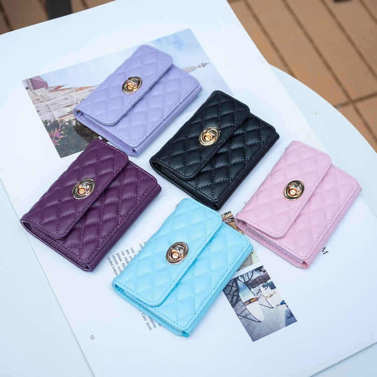 BFK09 Metal Buckle Horizontal Card Bag Mobile Phone Back Sticker(Pink) by bashfashion