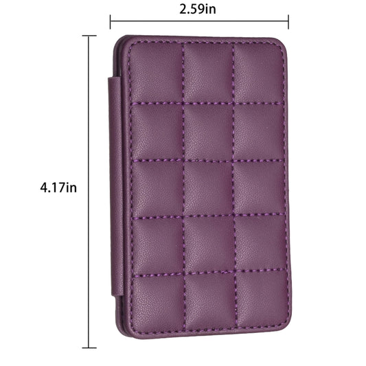 BFK01 Grid Pattern Card Bag Mobile Phone Back Sticker(Dark Purple) by bashfashion