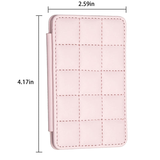 BFK01 Grid Pattern Card Bag Mobile Phone Back Sticker(Pink) by bashfashion