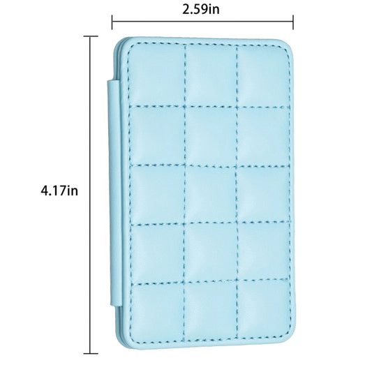 BFK01 Grid Pattern Card Bag Mobile Phone Back Sticker(Blue) by bashfashion