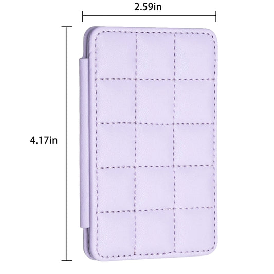 BFK01 Grid Pattern Card Bag Mobile Phone Back Sticker(Purple) by bashfashion