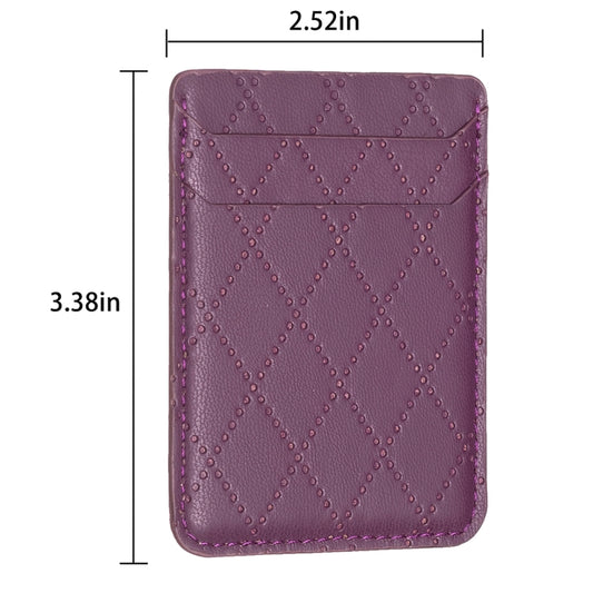BFK11 Diamond Lattice Card Bag Mobile Phone Back Sticker(Dark Purple) by bashfashion