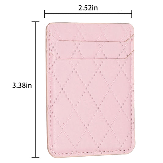 BFK11 Diamond Lattice Card Bag Mobile Phone Back Sticker(Pink) by bashfashion