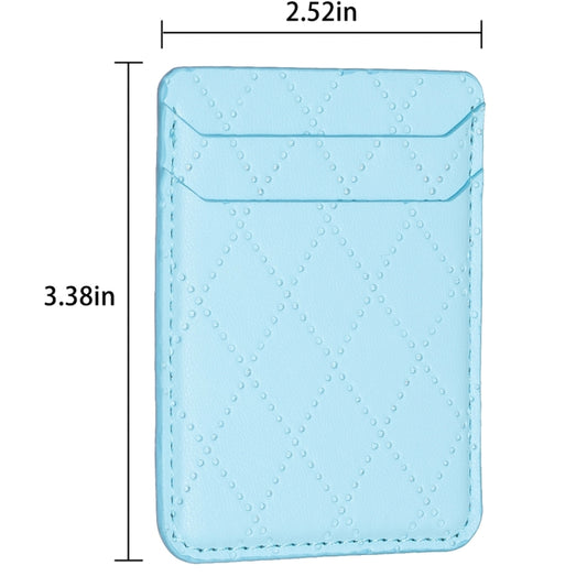 BFK11 Diamond Lattice Card Bag Mobile Phone Back Sticker(Blue) by bashfashion