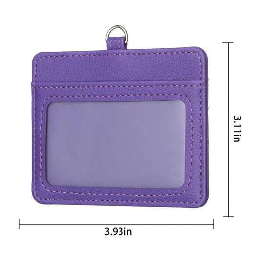 BFK14 Horizontal ID Card Bag with Lanyard(Purple) by bashfashion