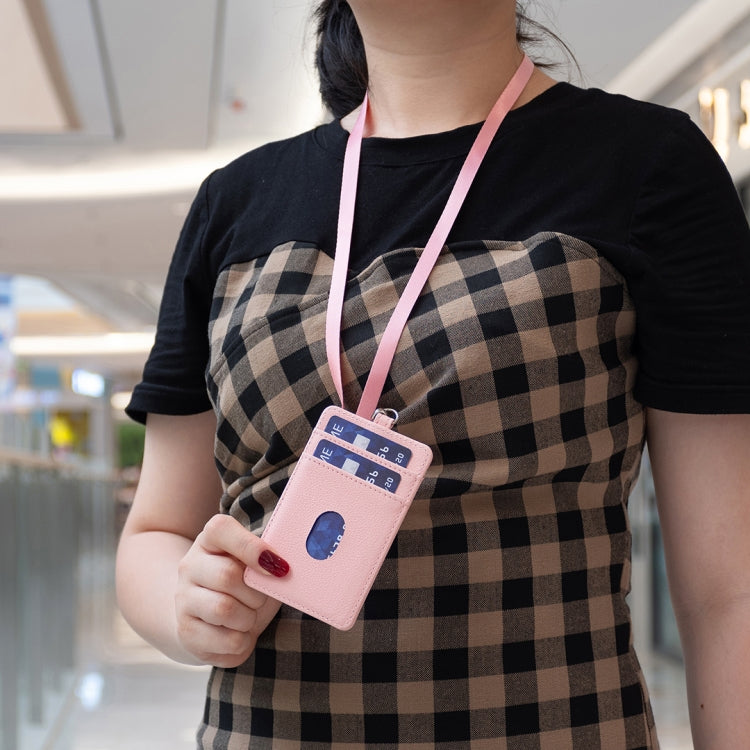 BFK15 Vertical ID Card Bag with Lanyard(Pink) by bashfashion