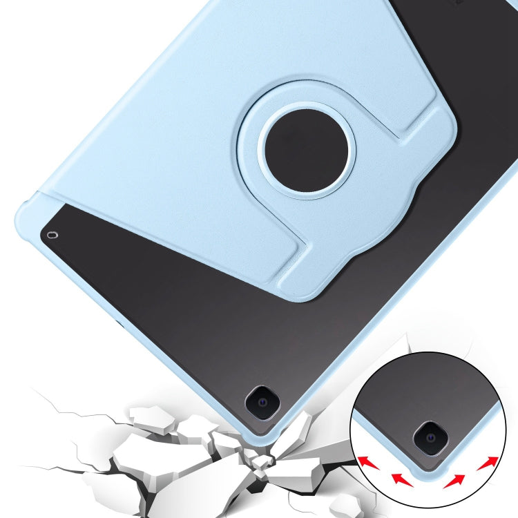 For Samsung Galaxy Tab S6 Lite P610 Acrylic 360 Degree Rotation Smart Tablet Leather Case(Ice Blue) by bashfashion