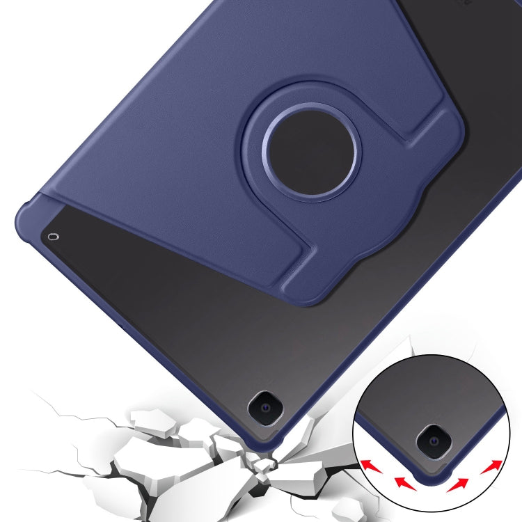 For Samsung Galaxy Tab S6 Lite P610 Acrylic 360 Degree Rotation Smart Tablet Leather Case(Dark Blue) by bashfashion