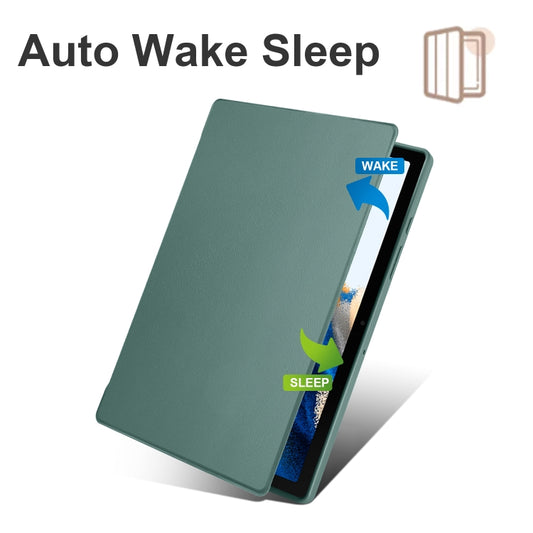 For Samsung Galaxy Tab A8 Acrylic 360 Degree Rotation Smart Tablet Leather Case(Dark Green) by bashfashion