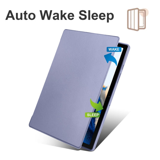 For Samsung Galaxy Tab A8 Acrylic 360 Degree Rotation Smart Tablet Leather Case(Lavender Purple) by bashfashion