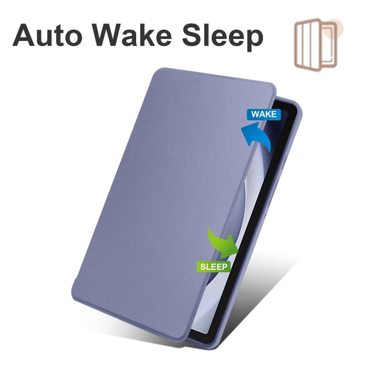 For Samsung Galaxy Tab A11 / A9 Acrylic 360 Degree Rotation Smart Tablet Leather Case(Lavender Purple) by bashfashion