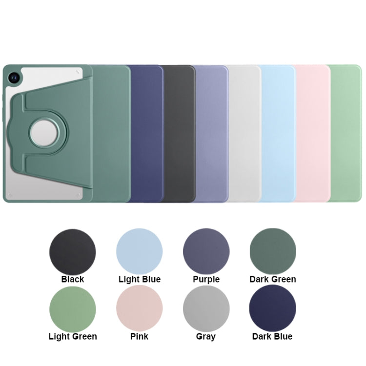 For Samsung Galaxy Tab A9+ Acrylic 360 Degree Rotation Smart Tablet Leather Case(Dark Green) by bashfashion