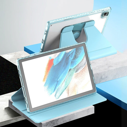 For Samsung Galaxy Tab A8 Clear 360 Rotation Stand Smart Leather Tablet Case(Baby Blue) by bashfashion