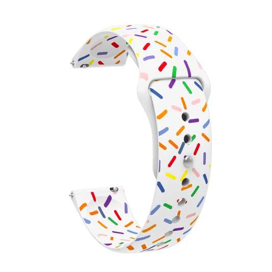 For Garmin Venu / SQ / SQ2 / Venu 2 Plus 20mm Sports Rainbow Dots Silicone Watch Band(White) by bashfashion