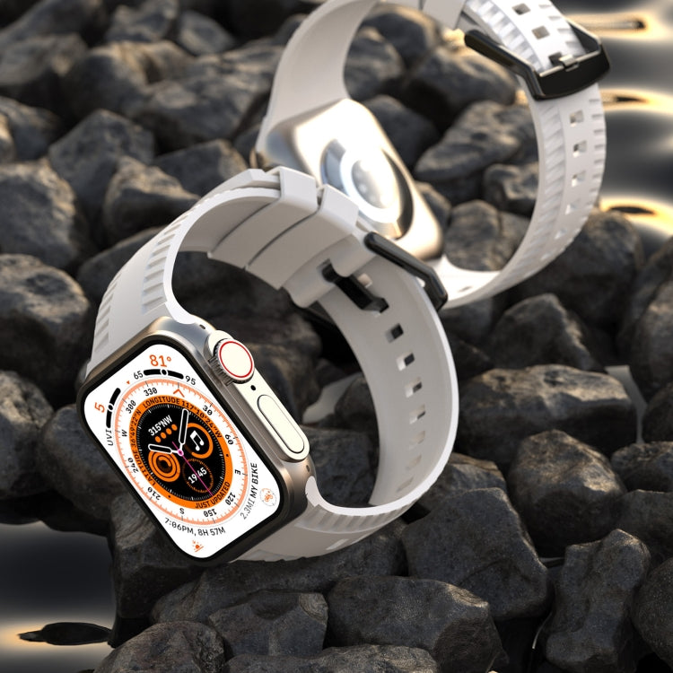 Tire Texture Silicone Watch Band For Apple Watch Series 10 46mm(Orange) by bashfashion