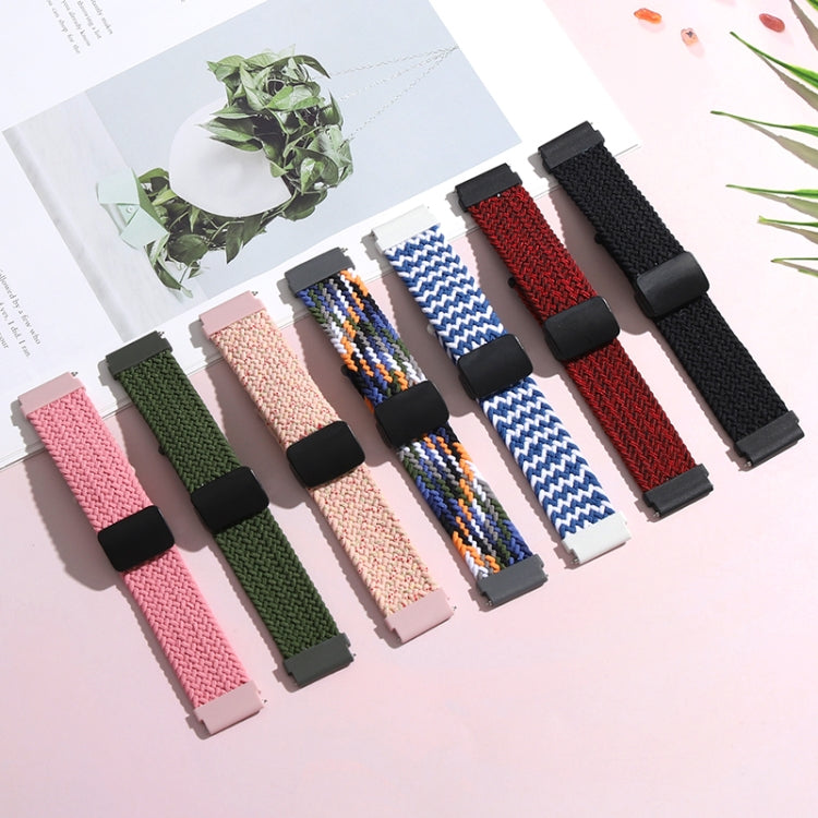 For Garmin VivoMove Trend / Luxe / Style 20mm Magnetic Fold Clasp Woven Watch Band(Pink) by bashfashion